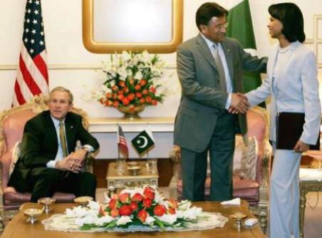 George W Bush General Pervez Musharraf Condoleezza Rice
